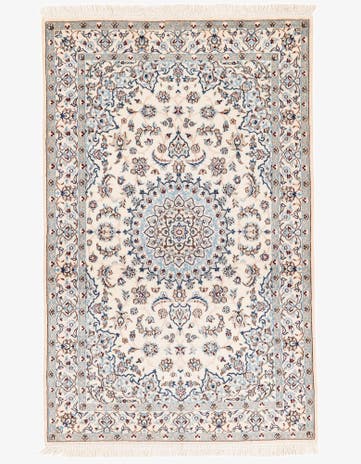3' 4 x 5' 3 Hand Knotted Nain Persian Rug