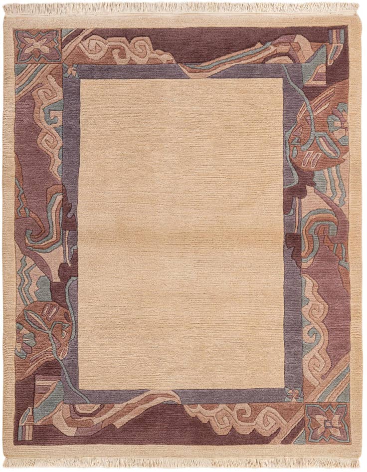 Detail image of 4' 1 x 5' 10 Hand Knotted Nepal Wool Rug