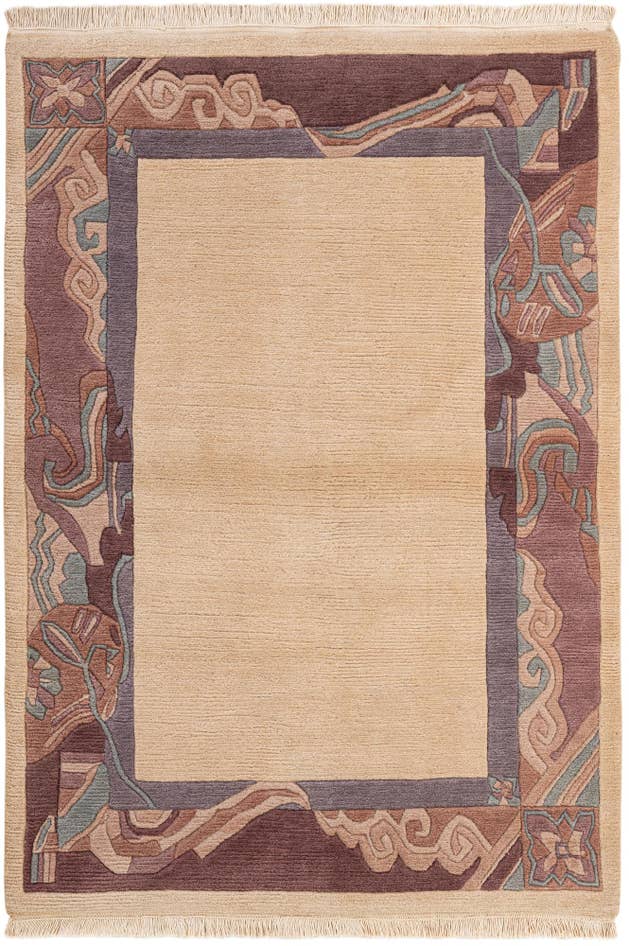 Detail image of 4' 1 x 5' 10 Hand Knotted Nepal Wool Rug