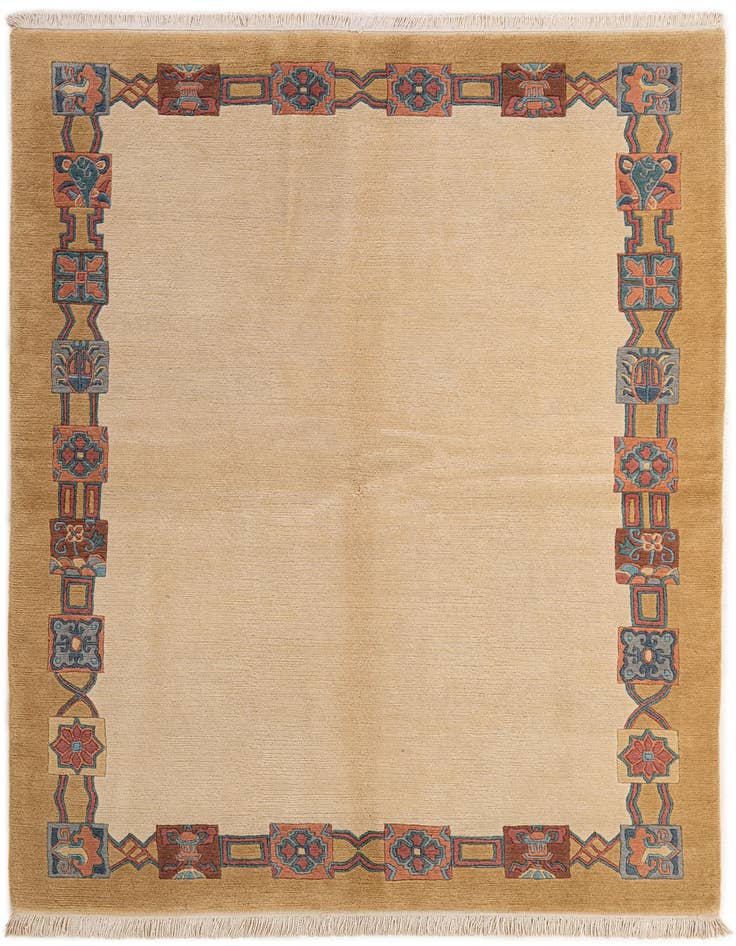 Detail image of 5' 9 x 8' Hand Knotted Nepal Wool Rug