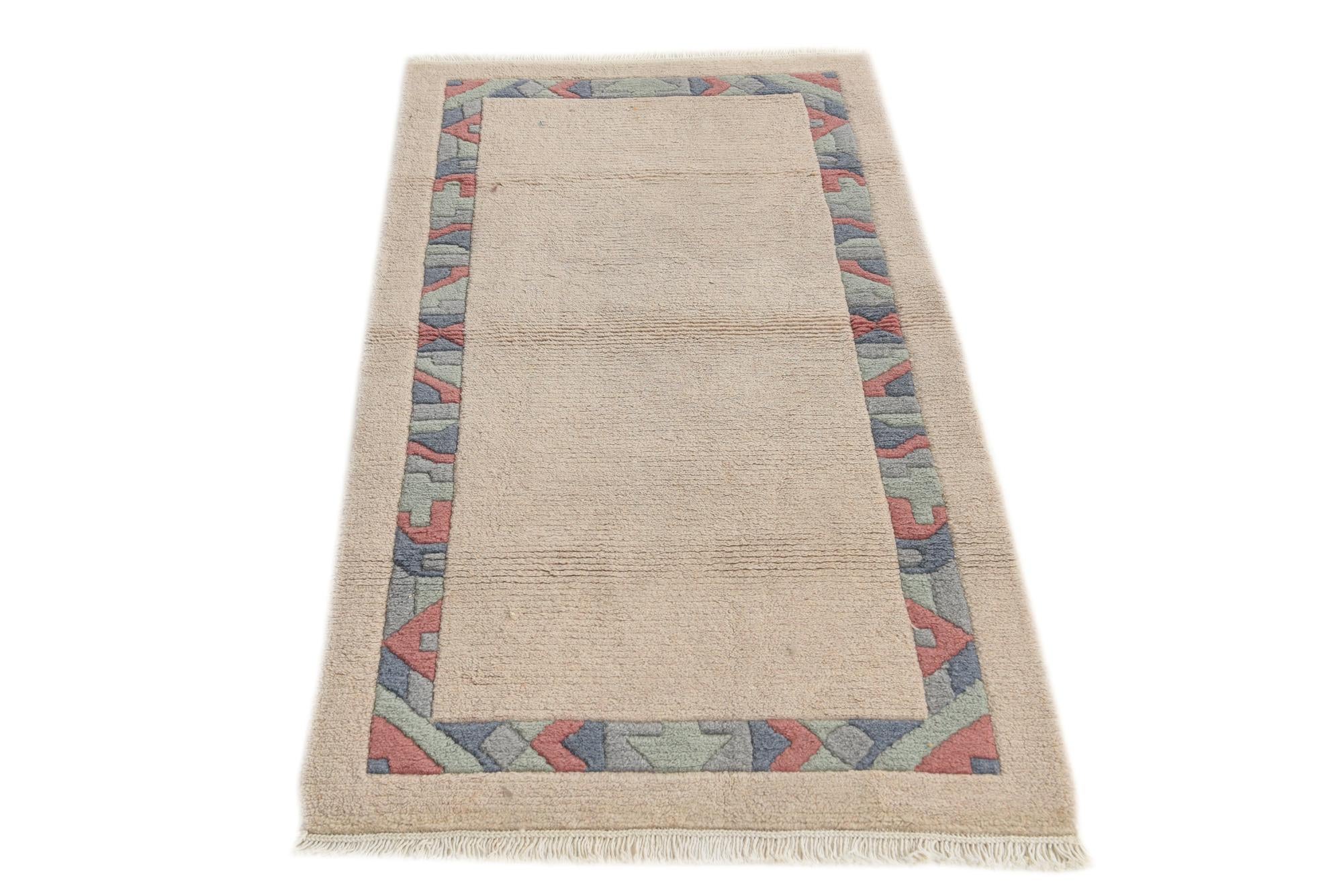 2' 7 x 4' 7 Hand Knotted Nepal Wool Rug