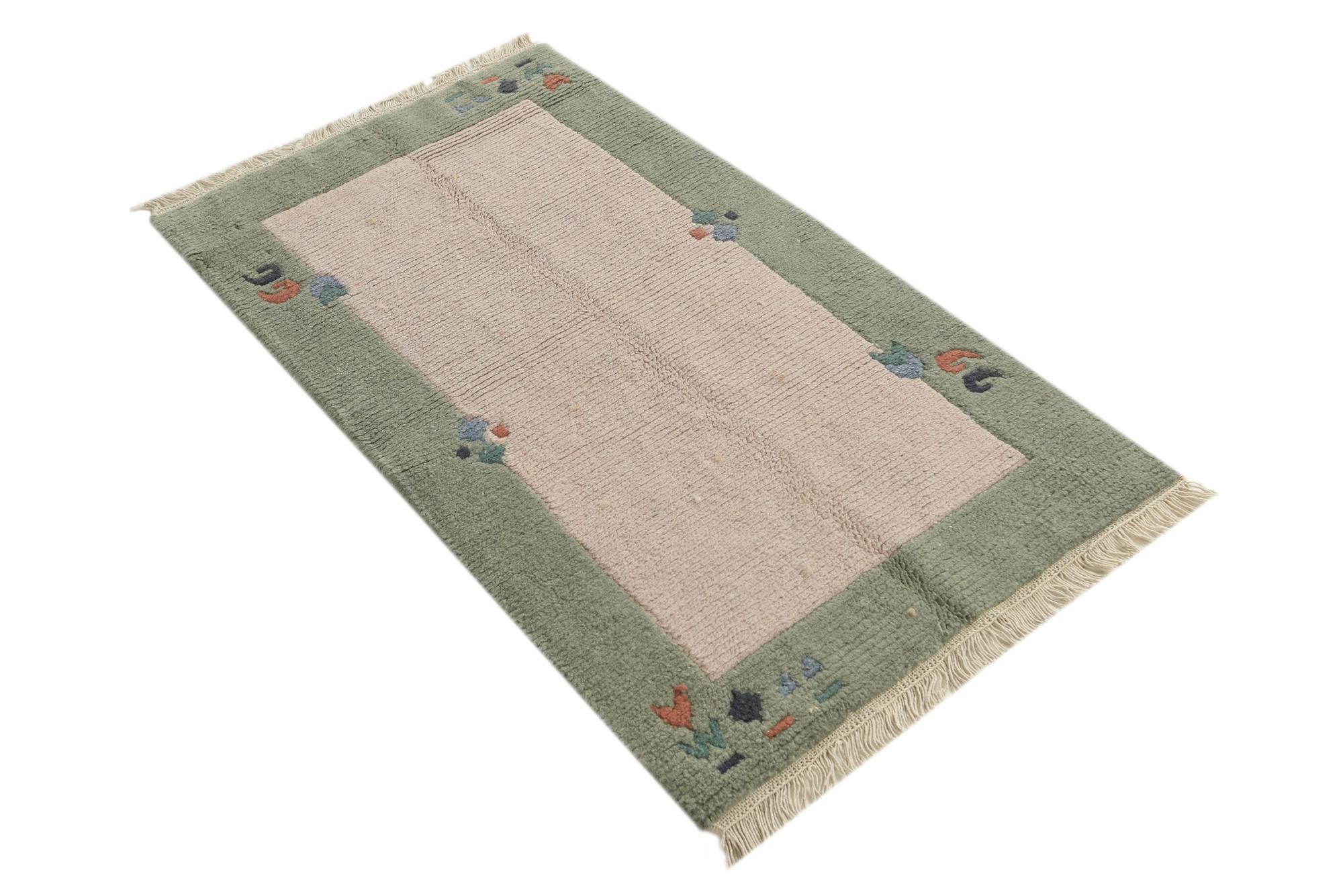 2' 4 x 4' 4 Hand Knotted Nepal Wool Rug
