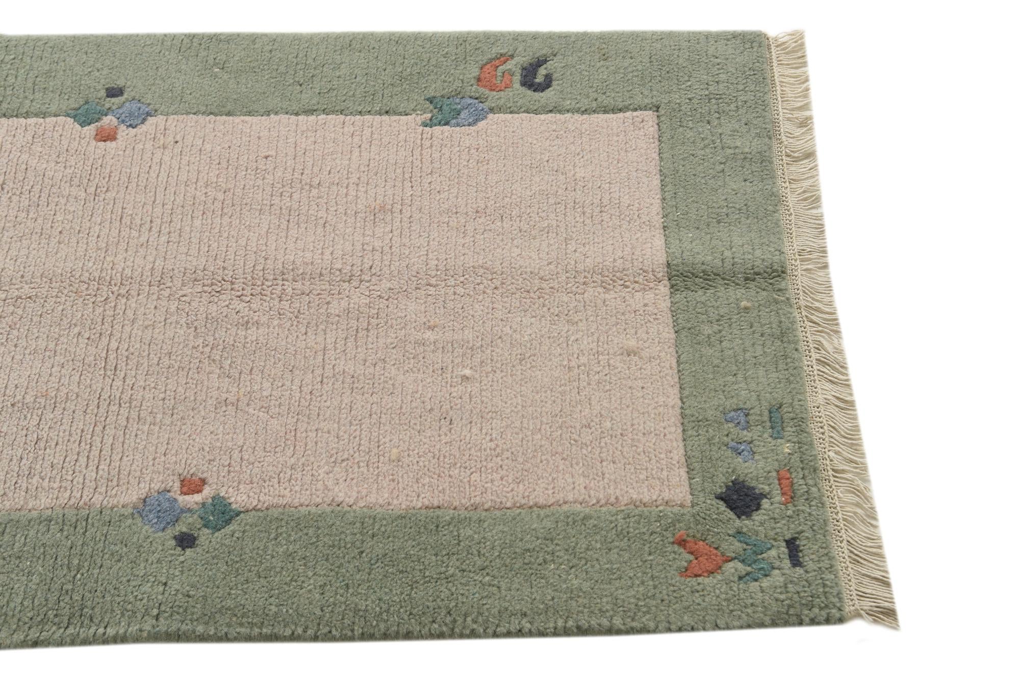 2' 4 x 4' 4 Hand Knotted Nepal Wool Rug