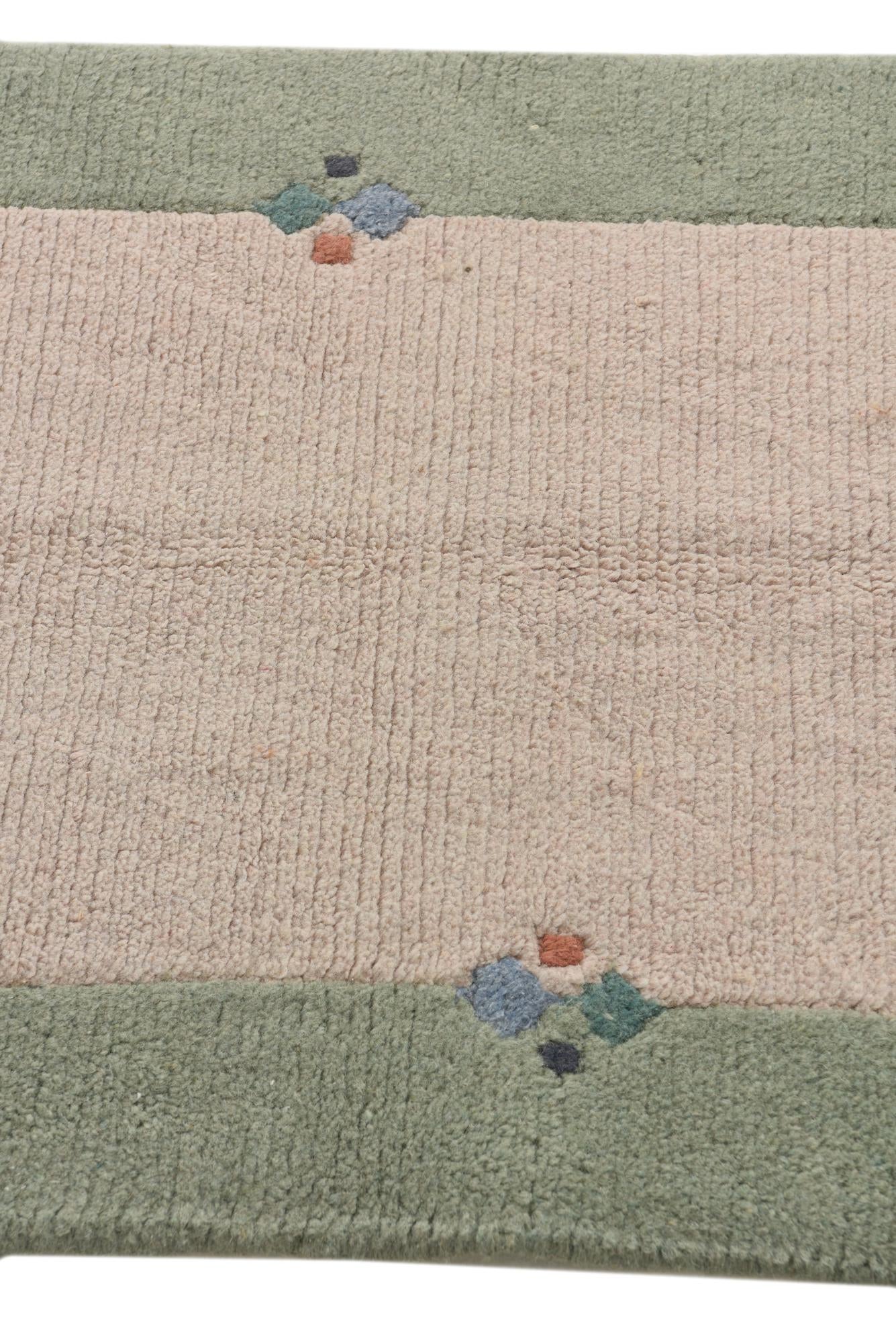 2' 4 x 4' 4 Hand Knotted Nepal Wool Rug
