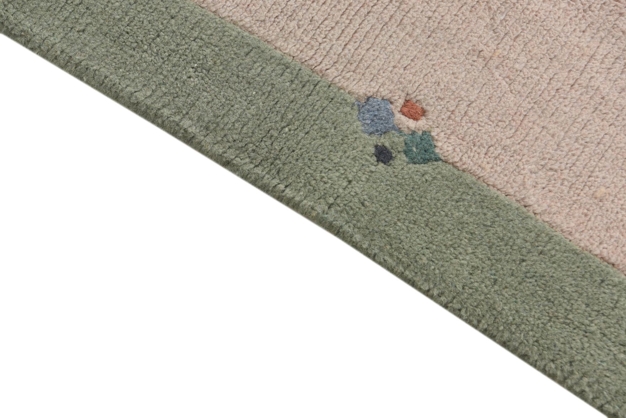 2' 4 x 4' 4 Hand Knotted Nepal Wool Rug
