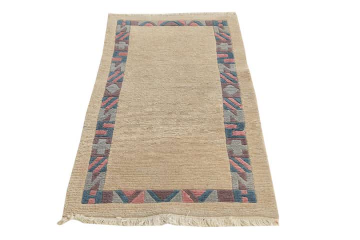 3' 4 x 4' 8 Hand Knotted Nepal Wool Rug
