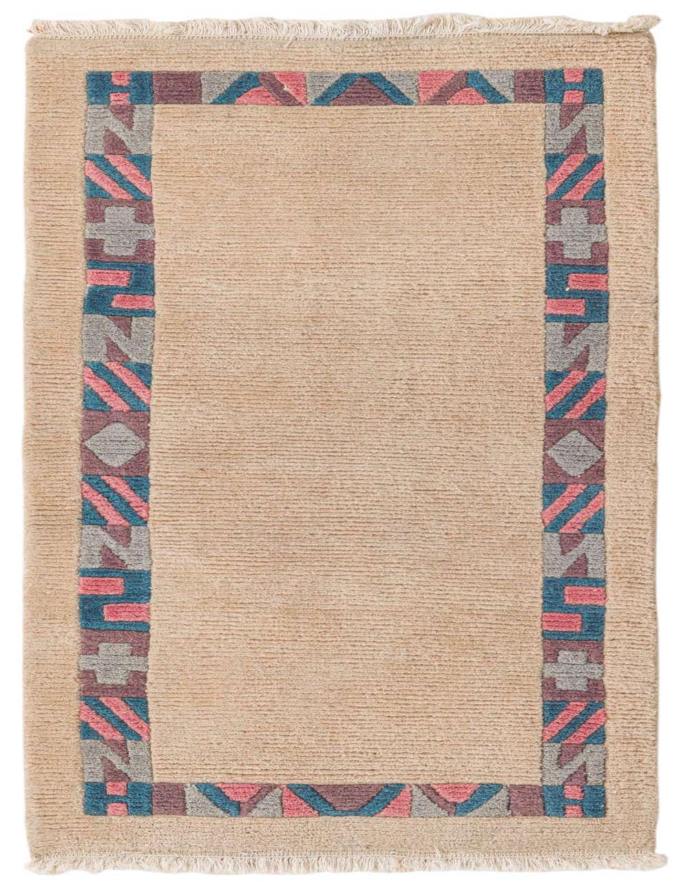 3' 4 x 4' 8 Hand Knotted Nepal Wool Rug