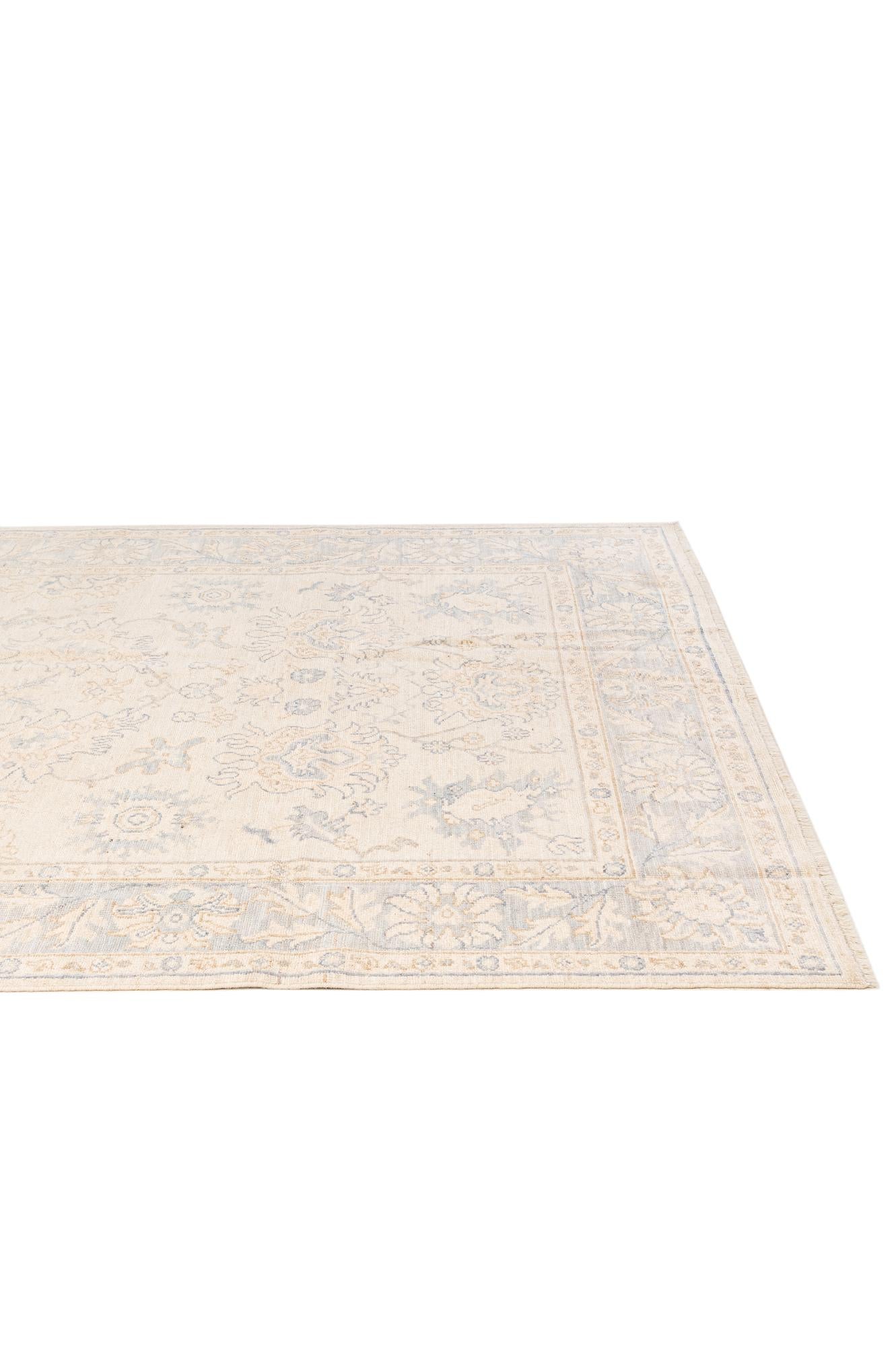 6' 1 x 9' Hand Knotted Oushak Wool Rug