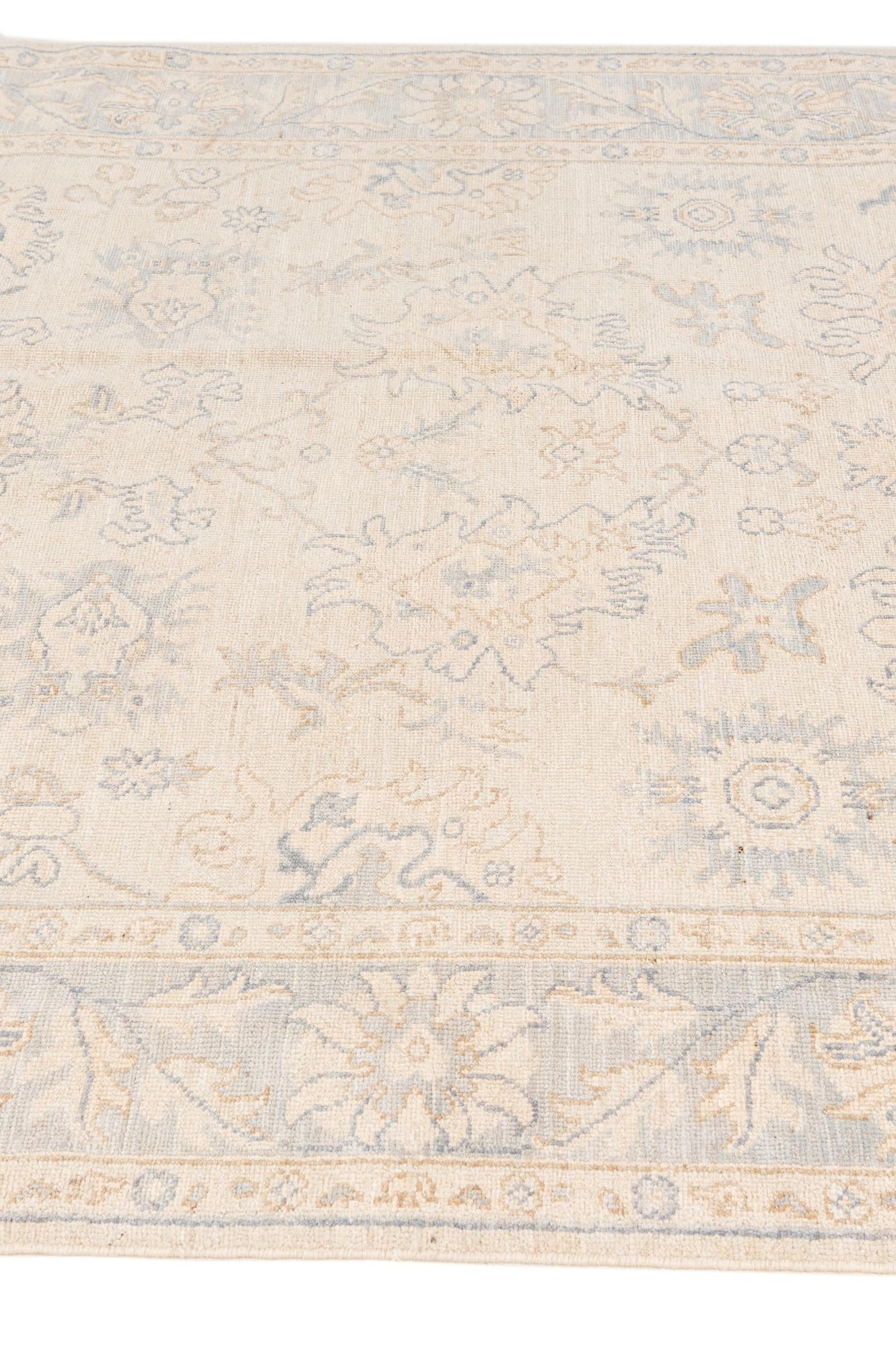 6' 1 x 9' Hand Knotted Oushak Wool Rug