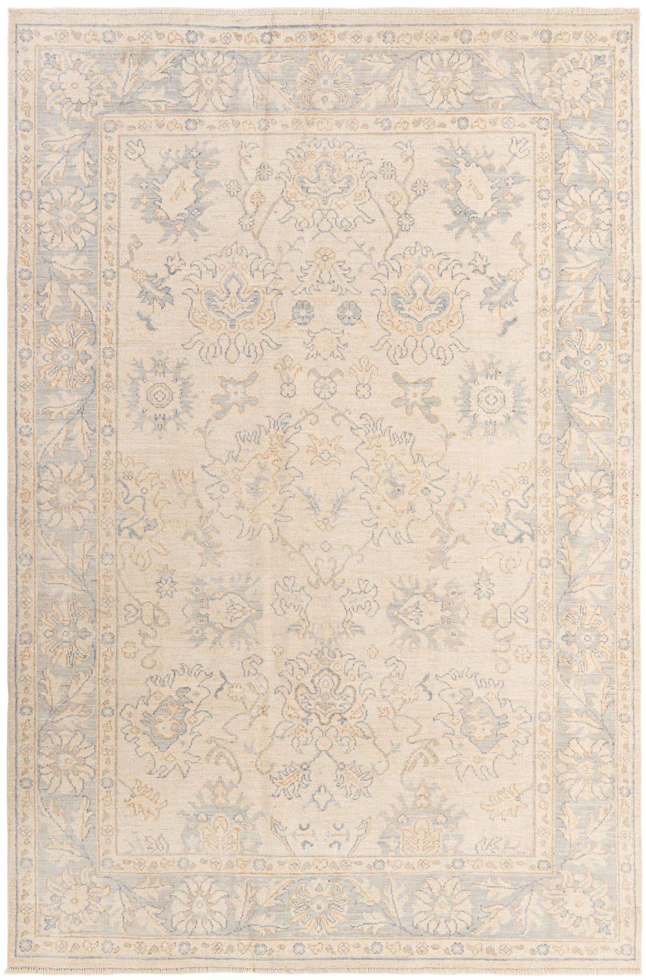 6' 1 x 9' Hand Knotted Oushak Wool Rug
