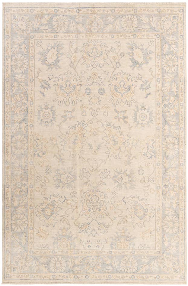 Detail image of 6' 1 x 9' Hand Knotted Oushak Wool Rug