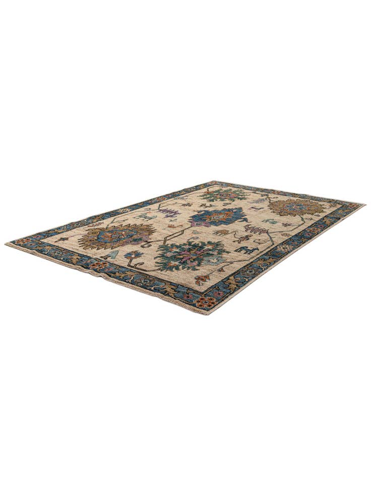 Detail image of 6' 1 x 9' 2 Hand Knotted Oushak Wool Rug