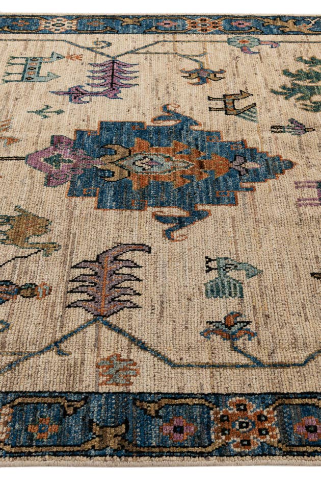 Detail image of 6' 1 x 9' 2 Hand Knotted Oushak Wool Rug