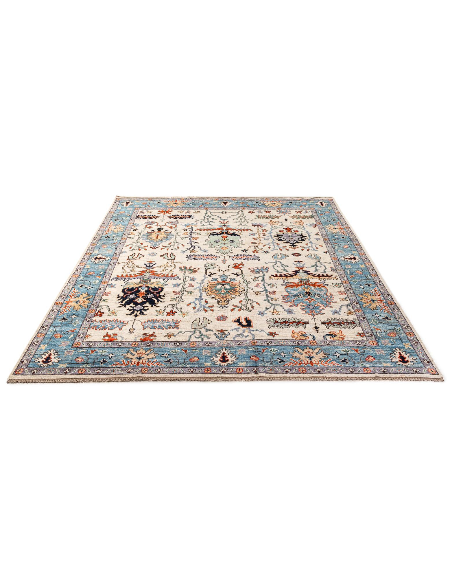 9' 4 x 12' 2 Hand Knotted Oushak Wool Rug