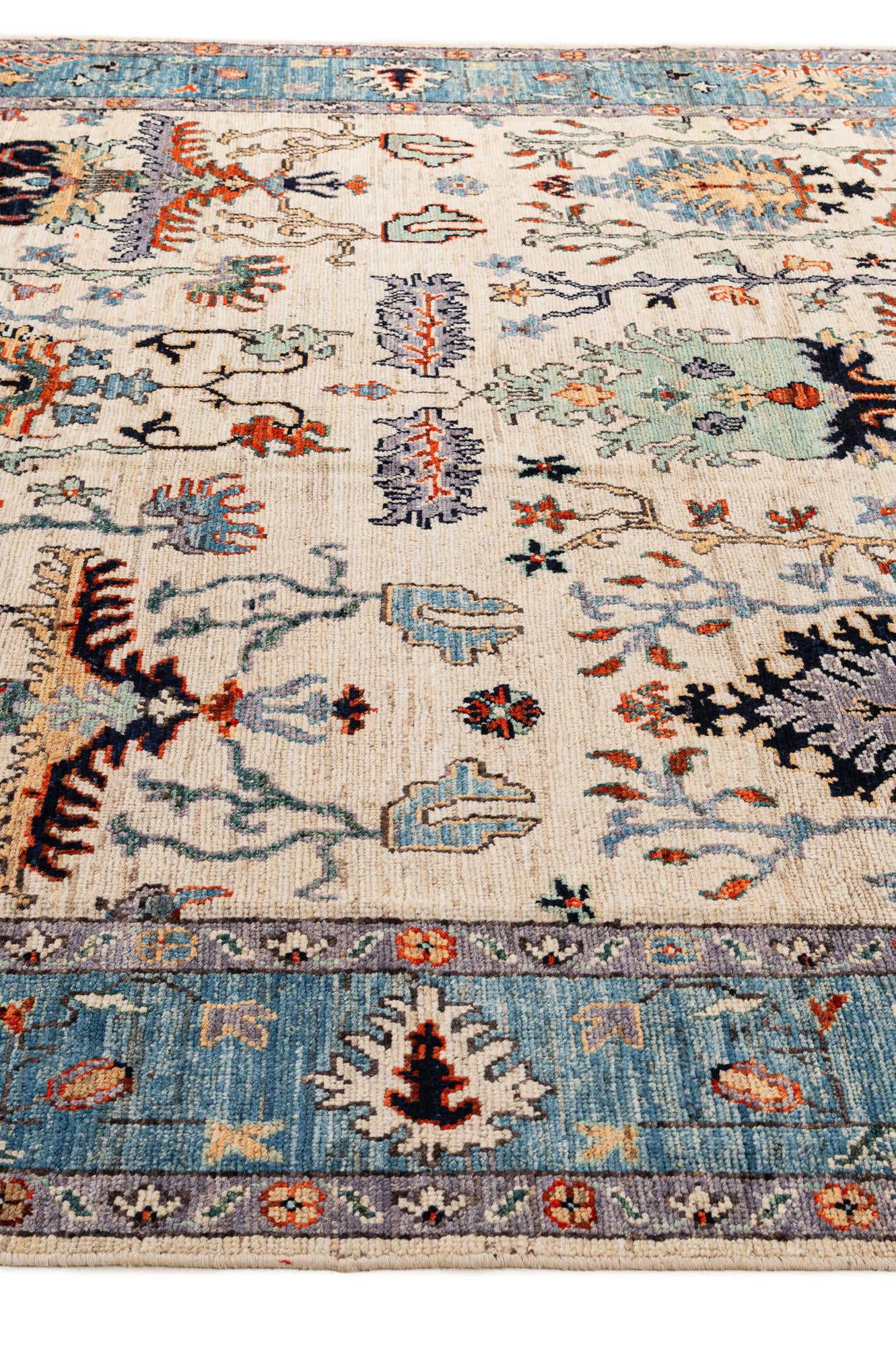 9' 4 x 12' 2 Hand Knotted Oushak Wool Rug