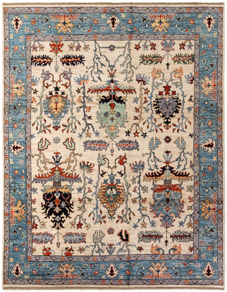 Detail image of 9' 4 x 12' 2 Hand Knotted Oushak Wool Rug