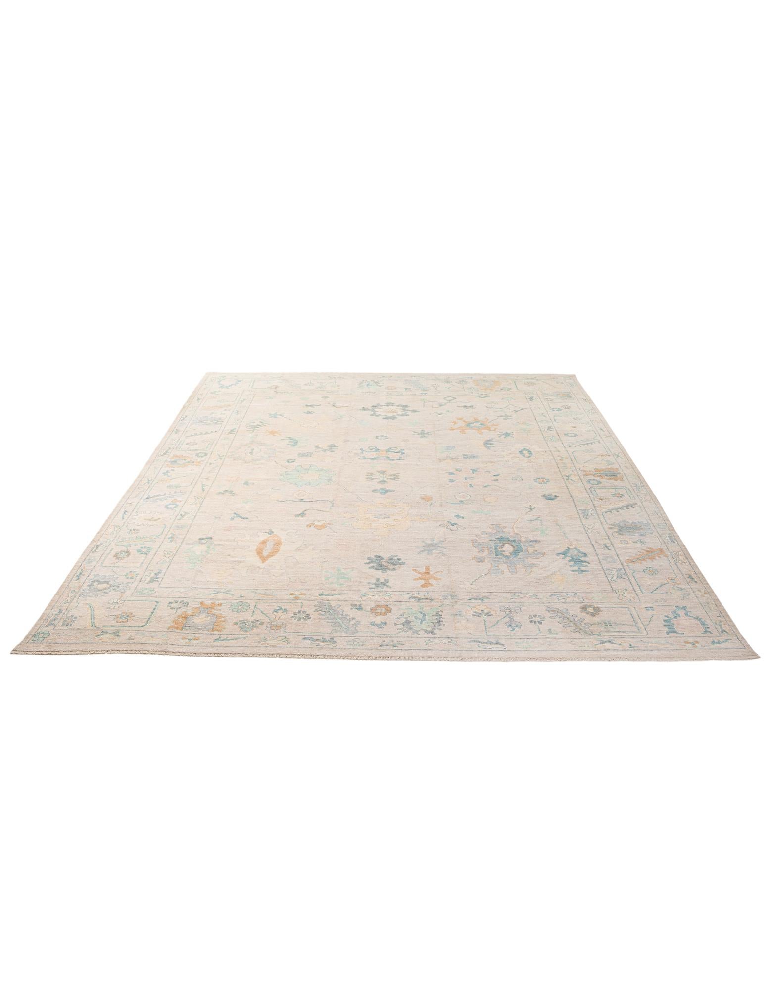 12' 2 x 14' 11 Hand Knotted Oushak Wool Rug
