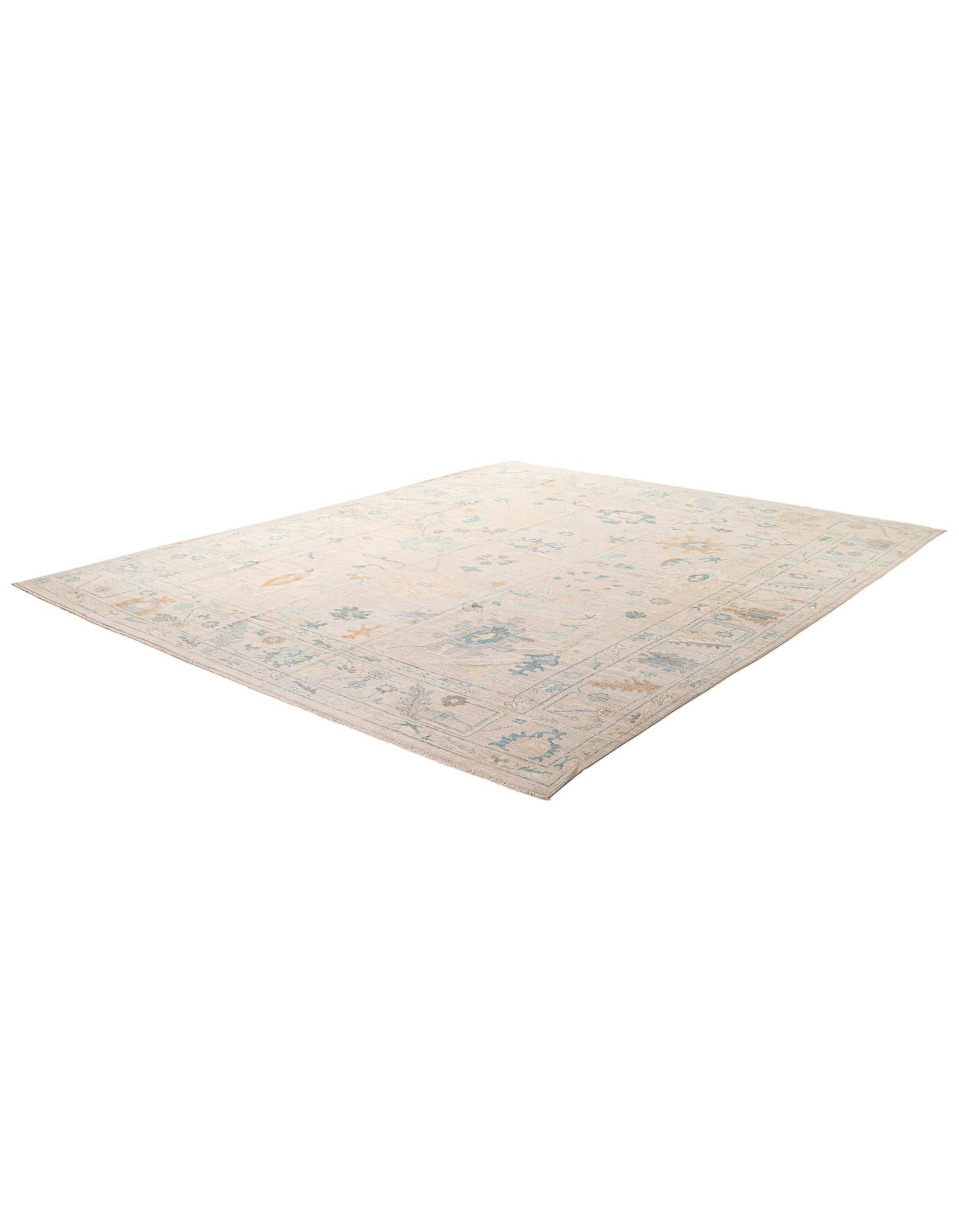 12' 2 x 14' 11 Hand Knotted Oushak Wool Rug