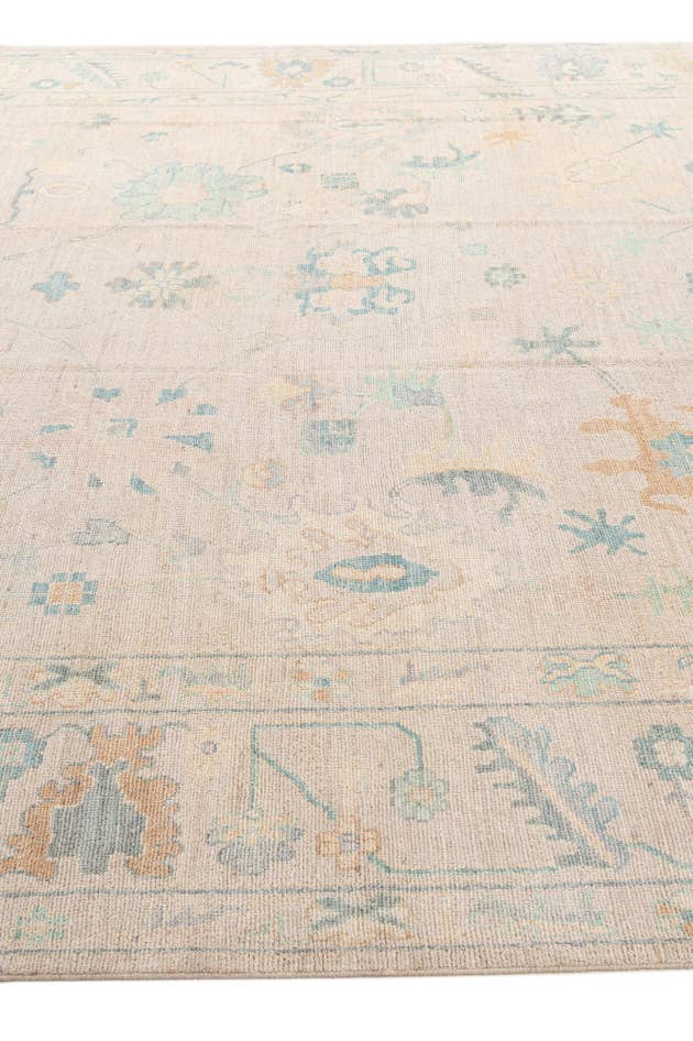Detail image of 12' 2 x 14' 11 Hand Knotted Oushak Wool Rug