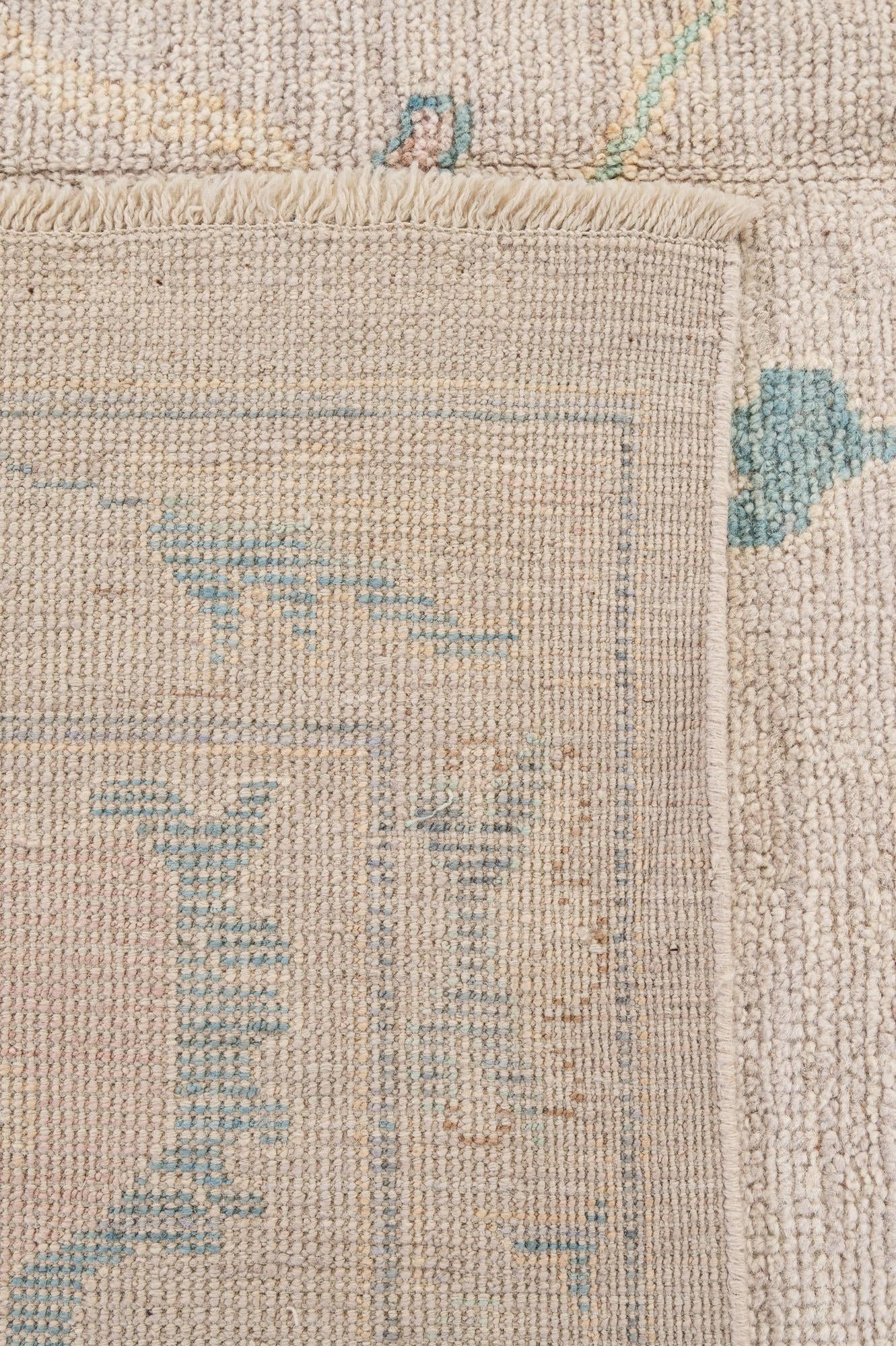 12' 2 x 14' 11 Hand Knotted Oushak Wool Rug