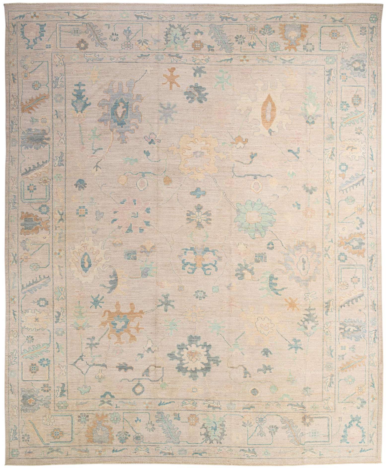 12' 2 x 14' 11 Hand Knotted Oushak Wool Rug