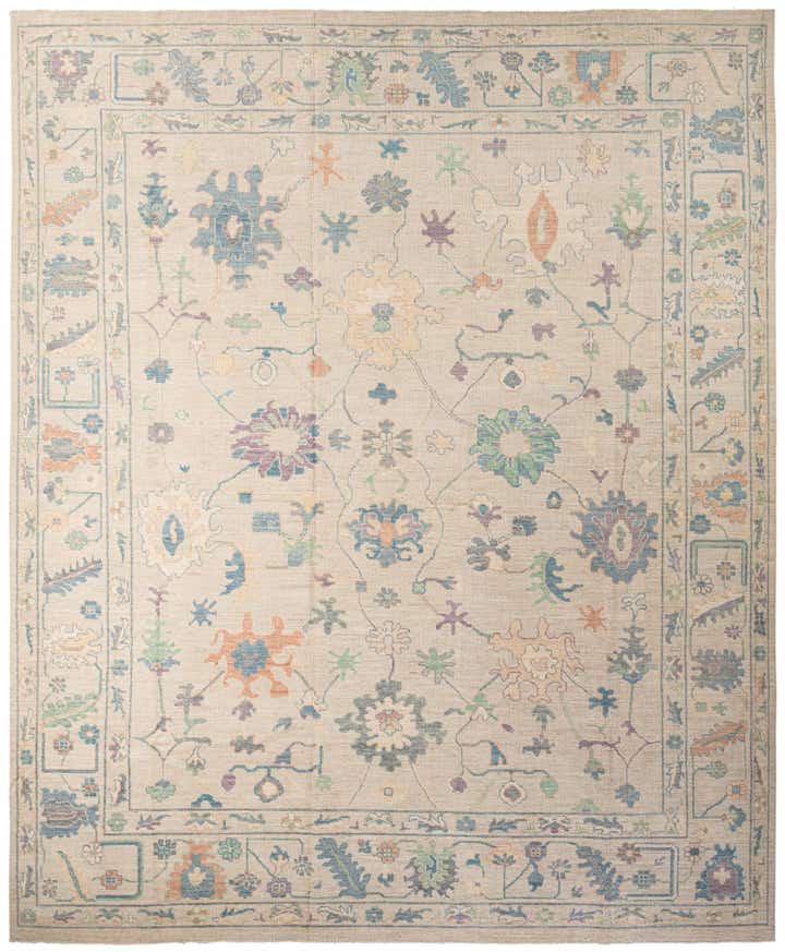 12' 2 x 15' Hand Knotted Oushak Wool Rug