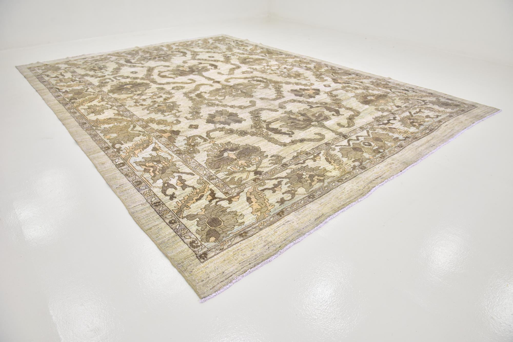 11' 4 x 15' 9 Hand Knotted Oushak Wool Rug