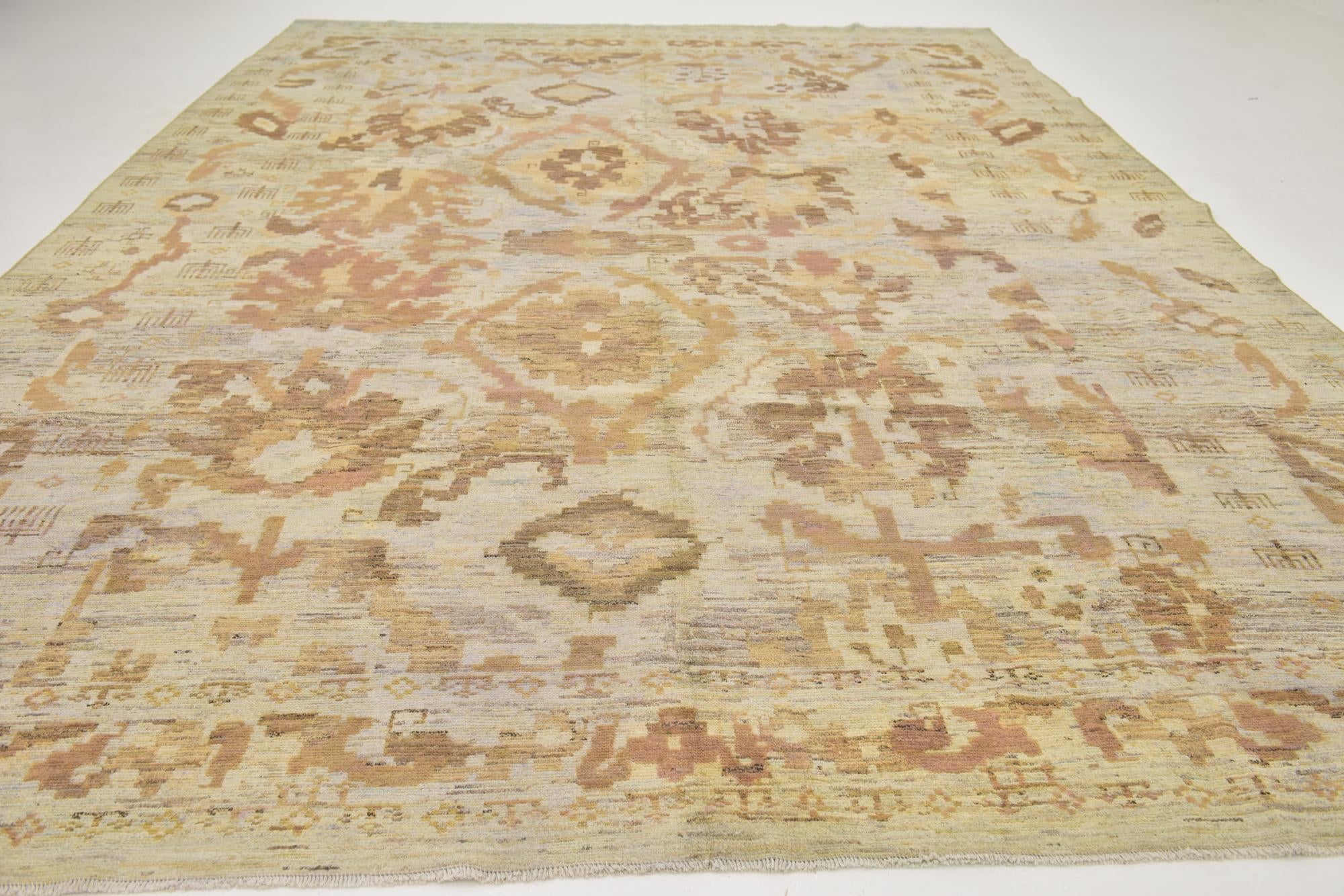 11' x 15' 10 Hand Knotted Oushak Wool Rug