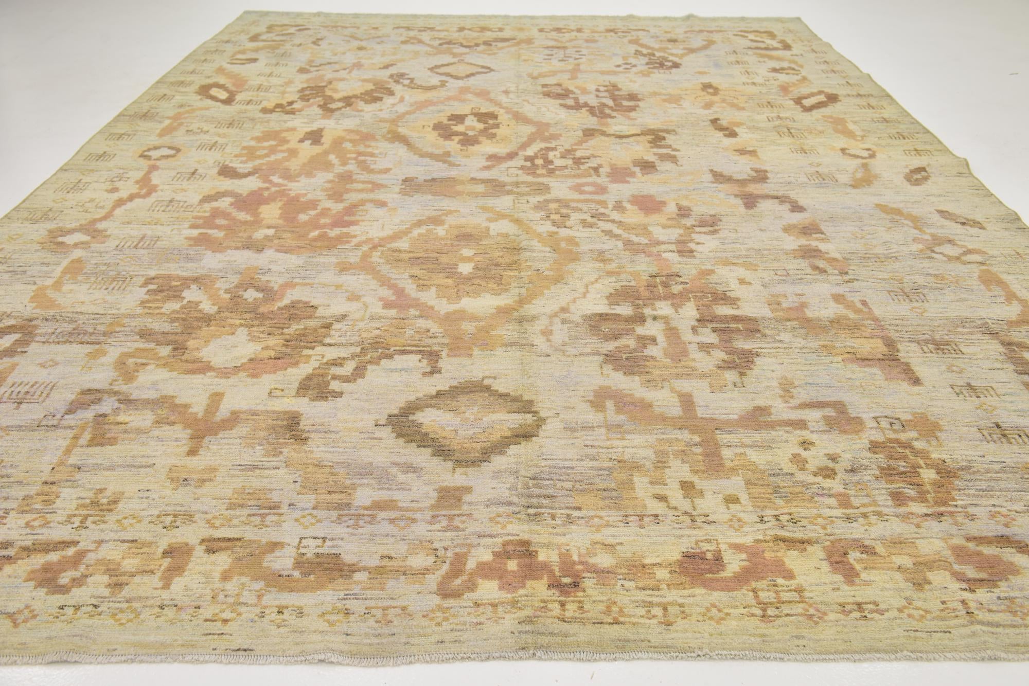 11' x 15' 10 Hand Knotted Oushak Wool Rug