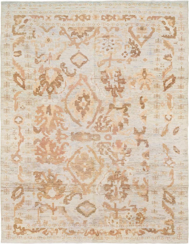 Detail image of 11' x 15' 10 Hand Knotted Oushak Wool Rug