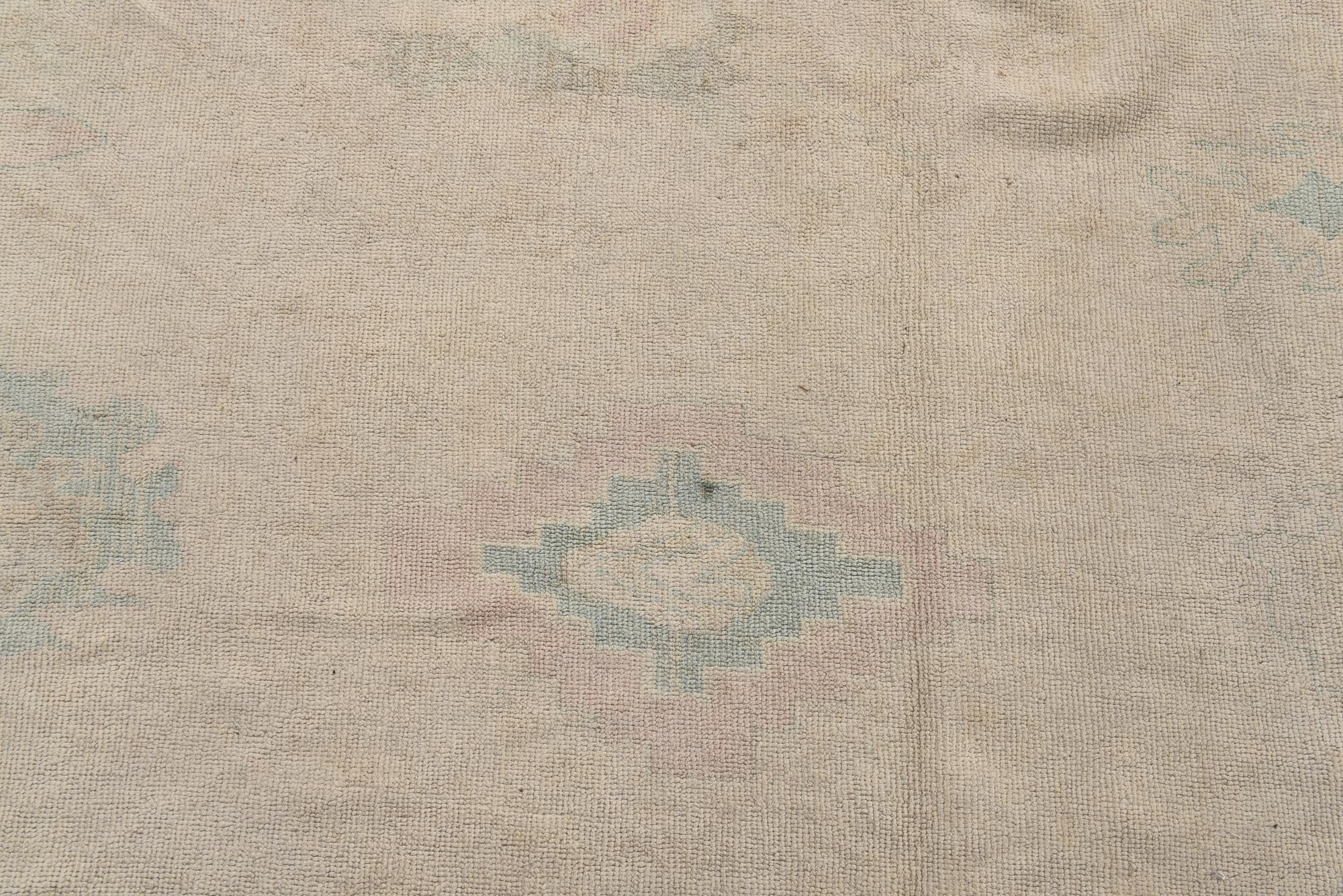 9' 6 x 13' 5 Hand Knotted Oushak Wool Rug