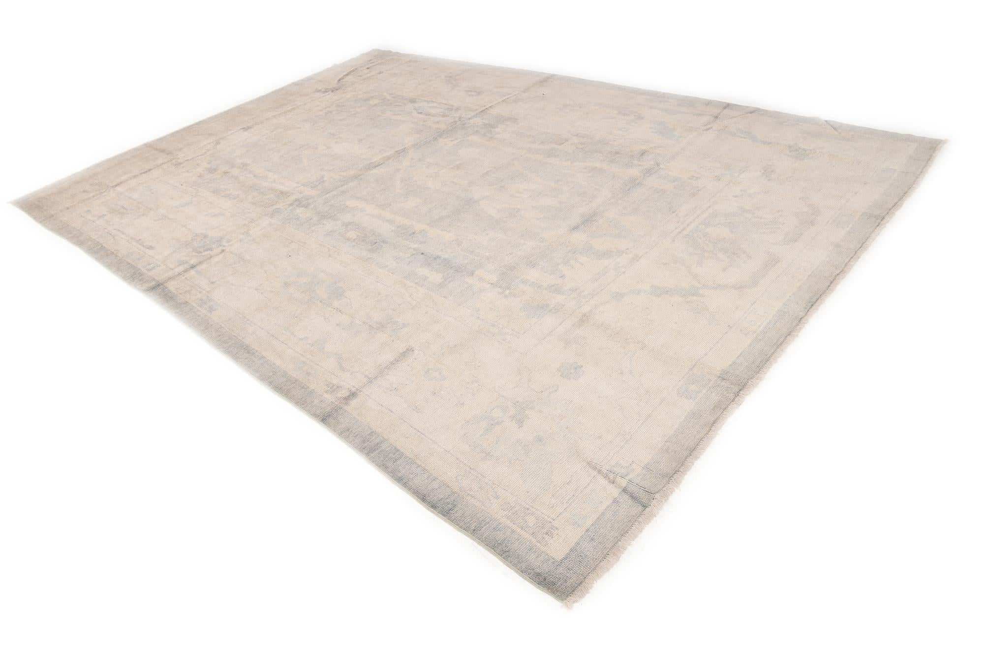 9' 7 x 13' 4 Hand Knotted Oushak Wool Rug