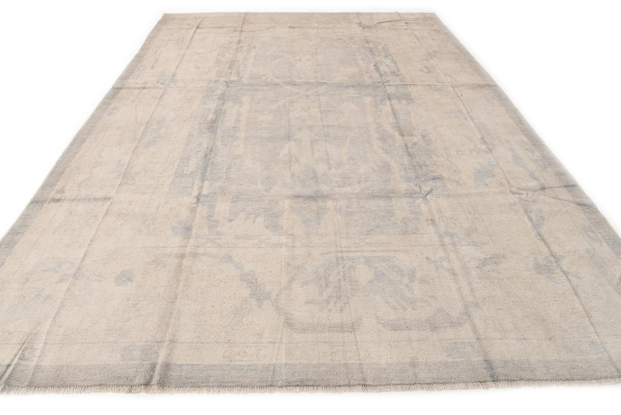 9' 7 x 13' 4 Hand Knotted Oushak Wool Rug