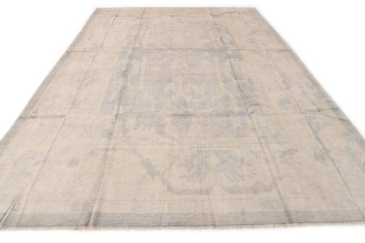 Detailfoto van 290cm x 405cm Handgeknoopt Oushak Wol Vloerkleed