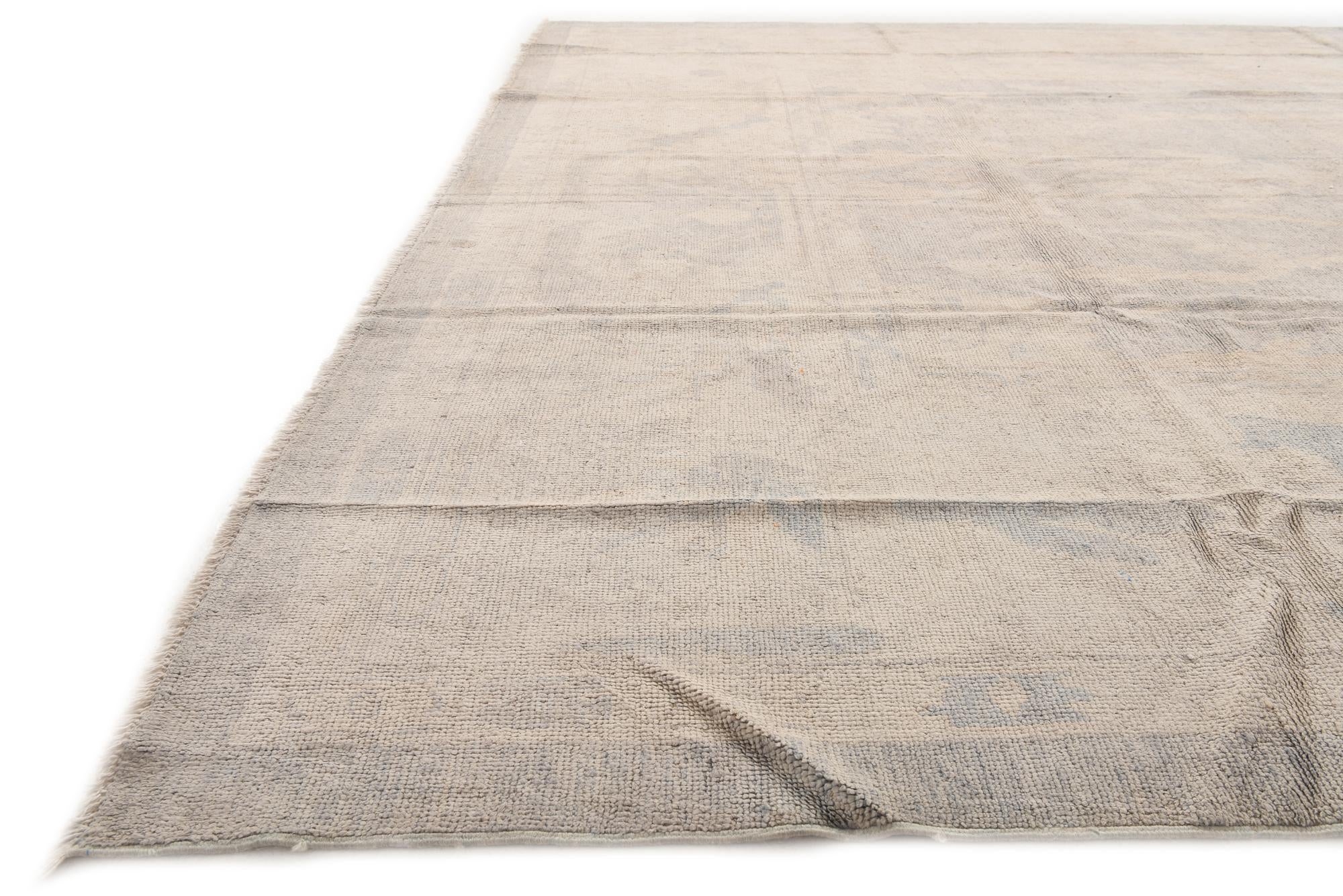 9' 7 x 13' 4 Hand Knotted Oushak Wool Rug