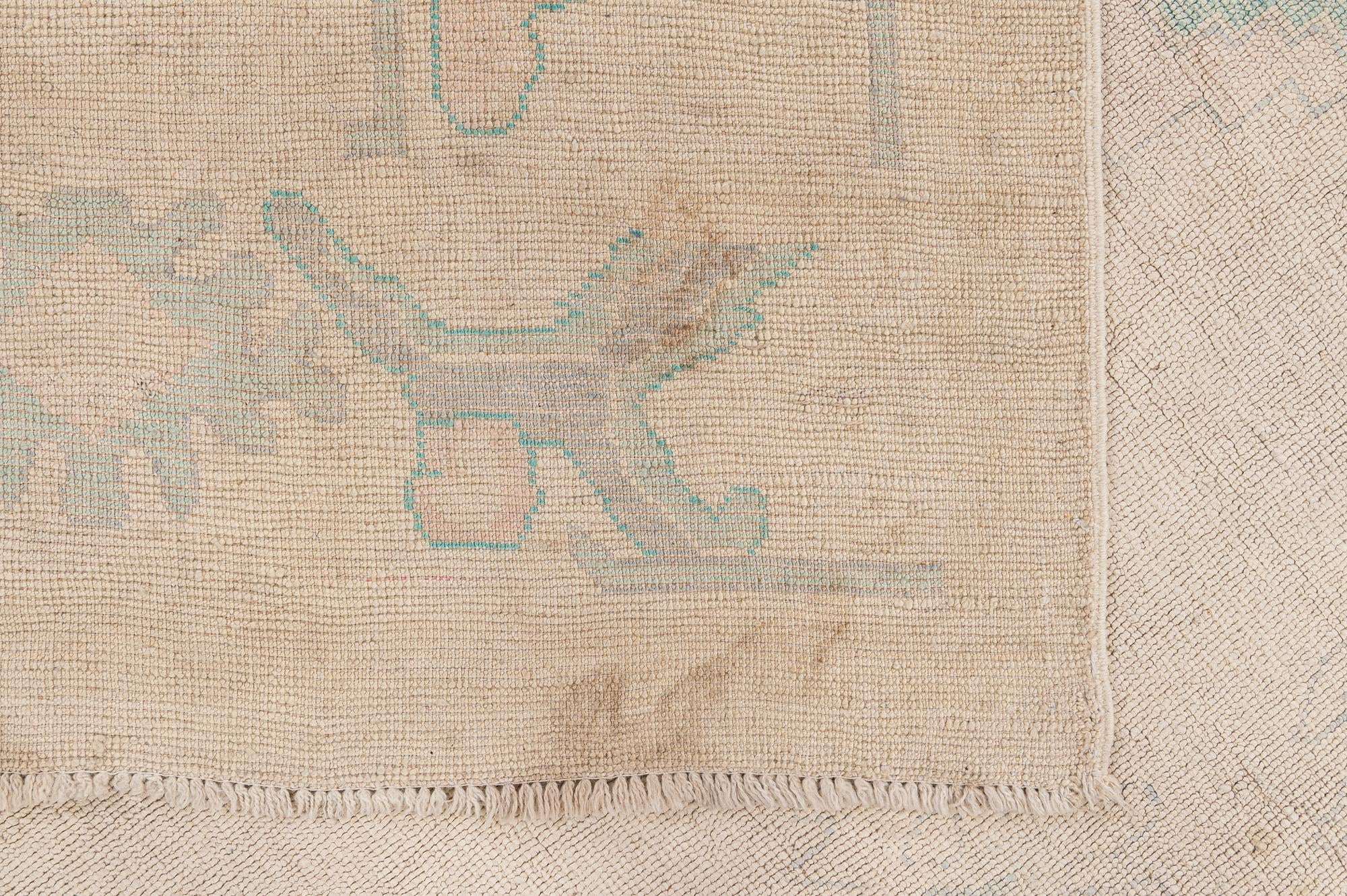 8' 7 x 11' 6 Hand Knotted Oushak Wool Rug