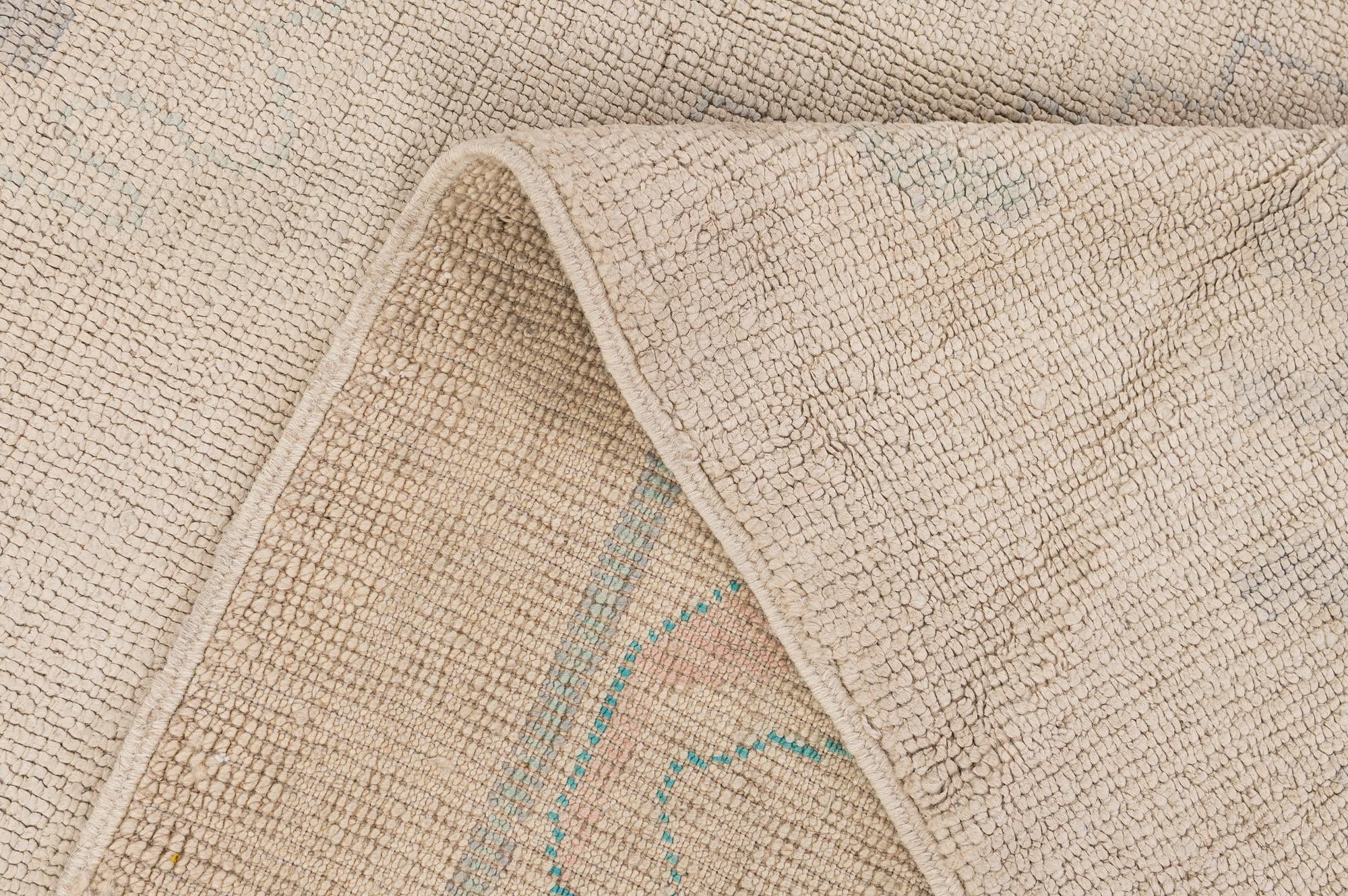 8' 7 x 11' 6 Hand Knotted Oushak Wool Rug