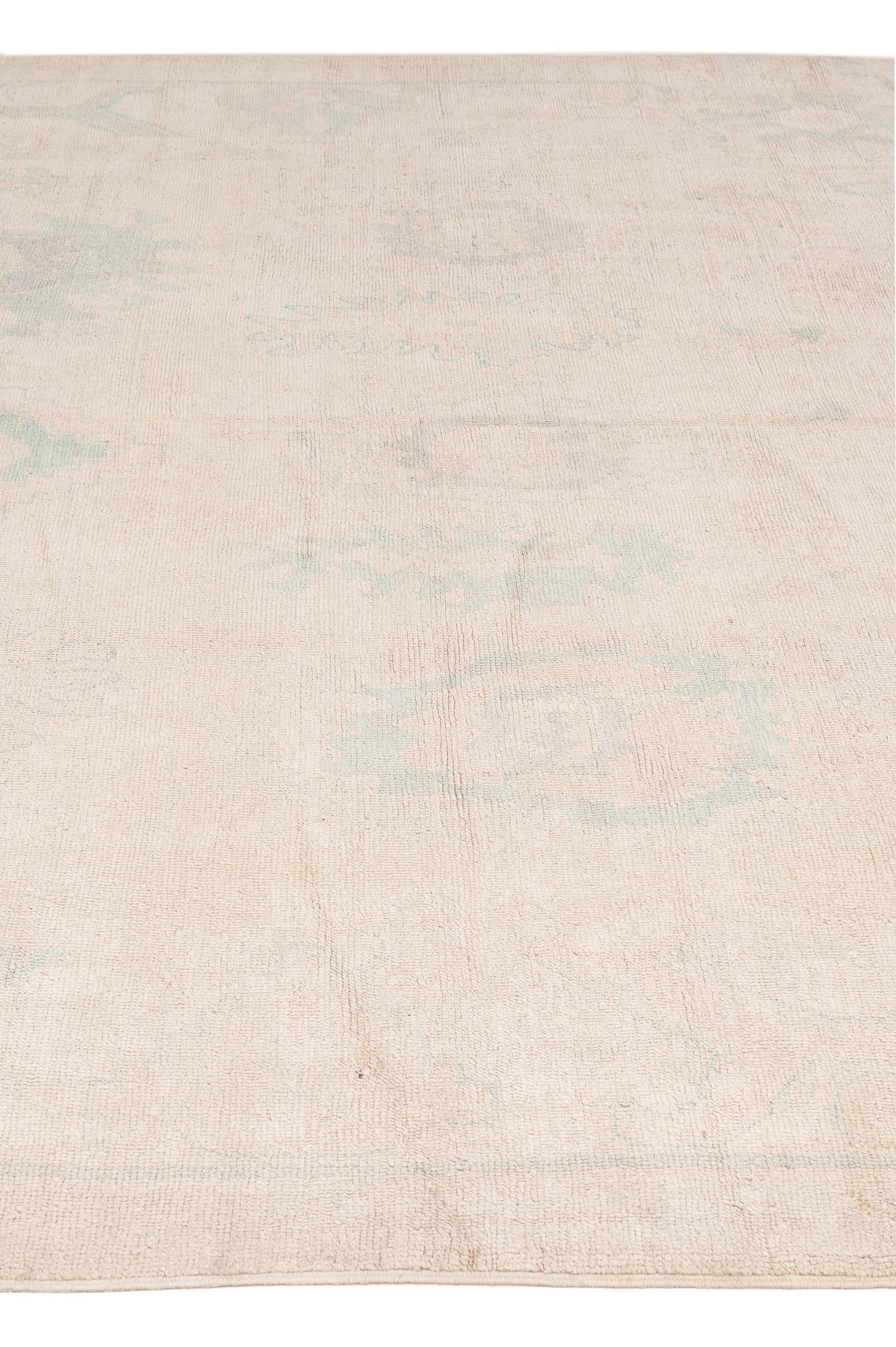 8' 7 x 11' 6 Hand Knotted Oushak Wool Rug
