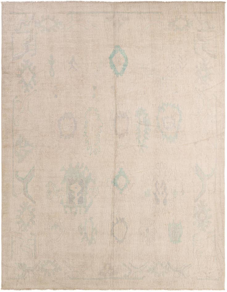 Detail image of 8' 7 x 11' 6 Hand Knotted Oushak Wool Rug