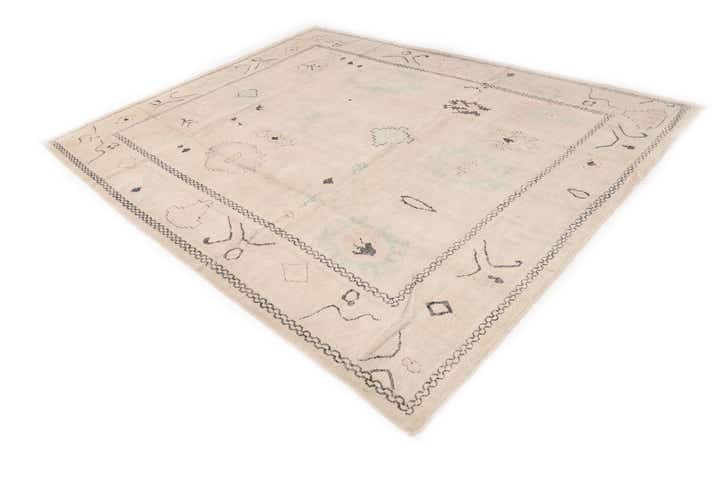 9' 2 x 11' 5 Hand Knotted Oushak Wool Rug