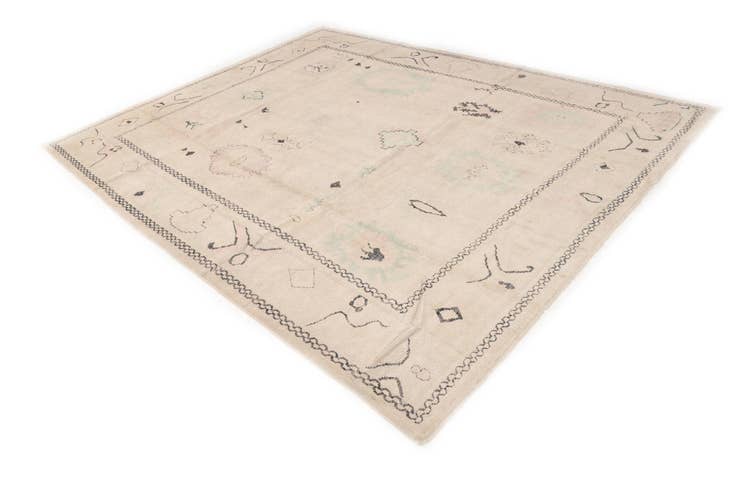 Detail image of 9' 2 x 11' 5 Hand Knotted Oushak Wool Rug