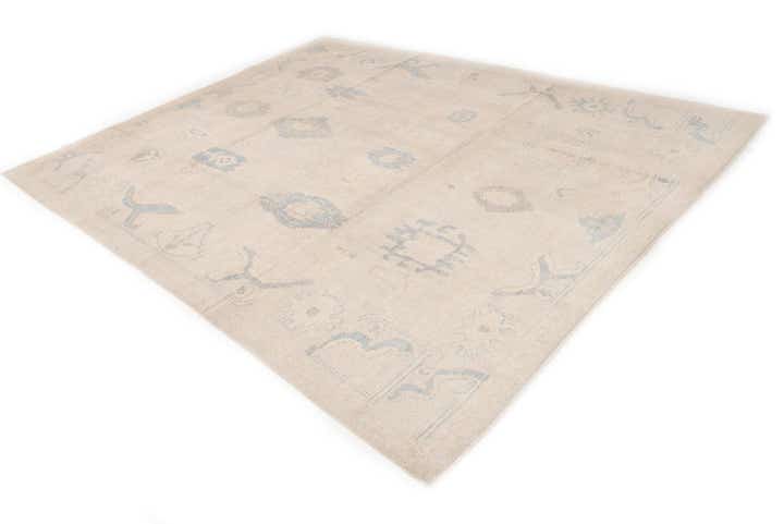 9' x 11' 4 Hand Knotted Oushak Wool Rug