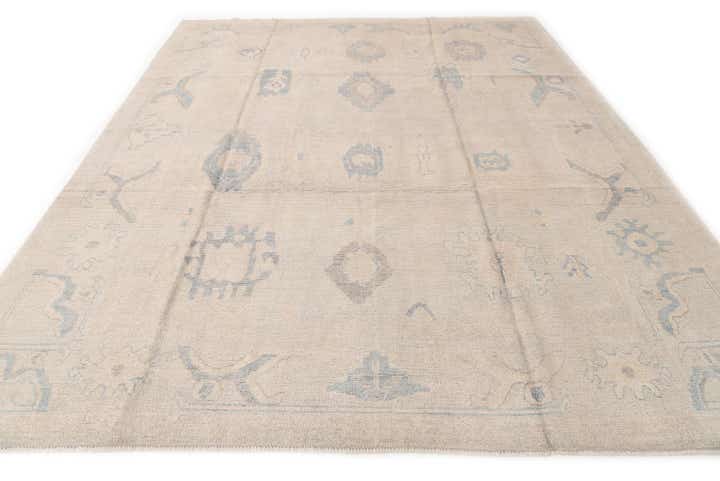 9' x 11' 4 Hand Knotted Oushak Wool Rug