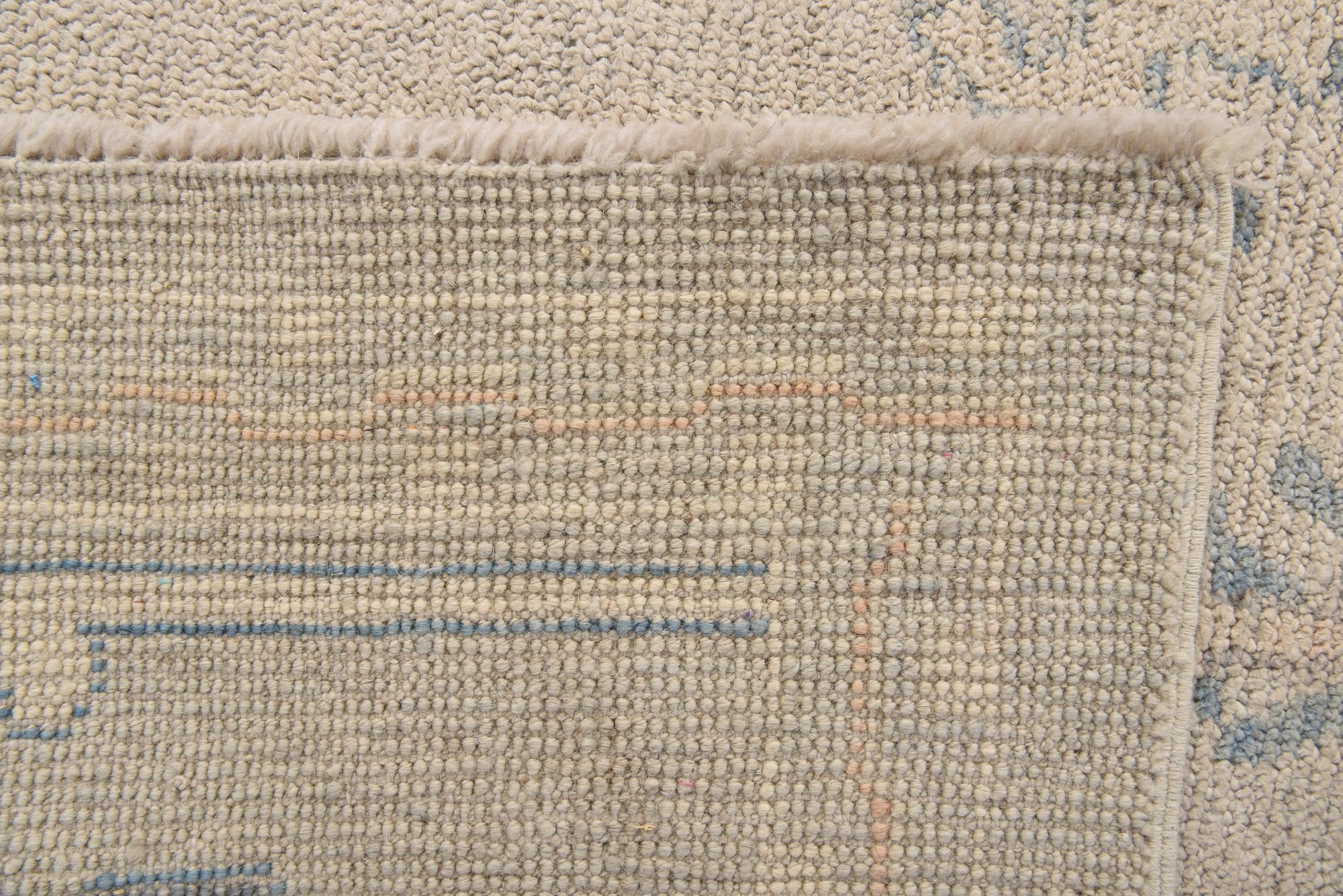 9' x 11' 4 Hand Knotted Oushak Wool Rug