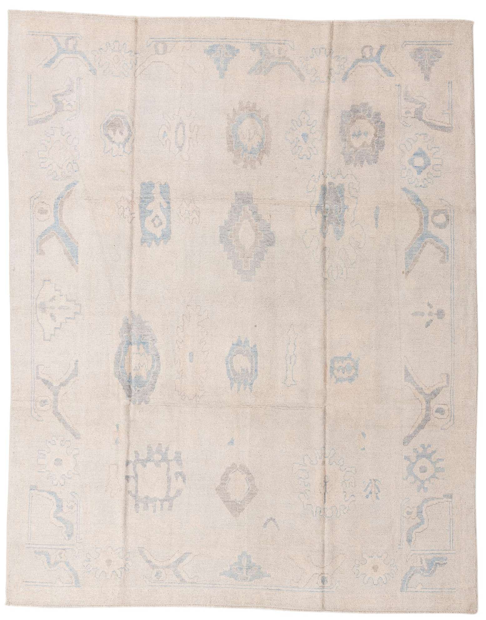 9' x 11' 4 Hand Knotted Oushak Wool Rug