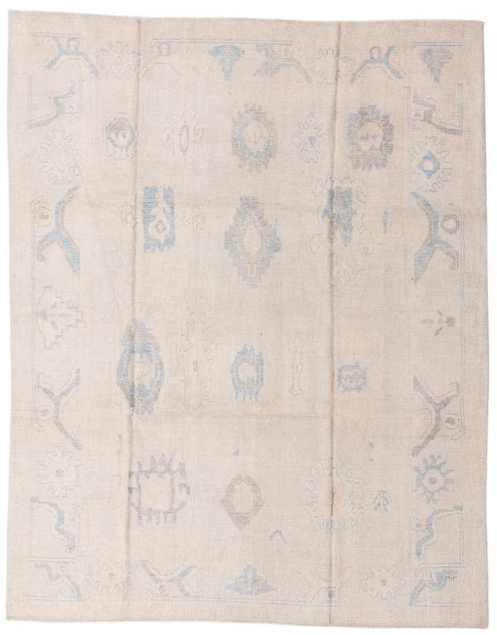 9' x 11' 4 Hand Knotted Oushak Wool Rug