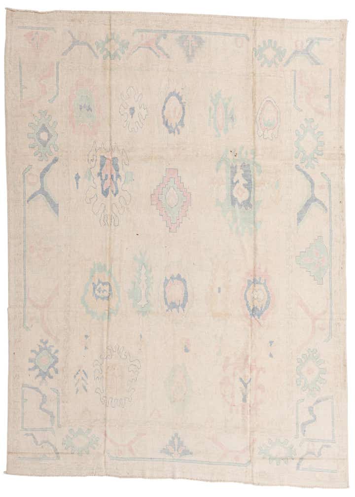 8' 10 x 11' 5 Hand Knotted Oushak Wool Rug