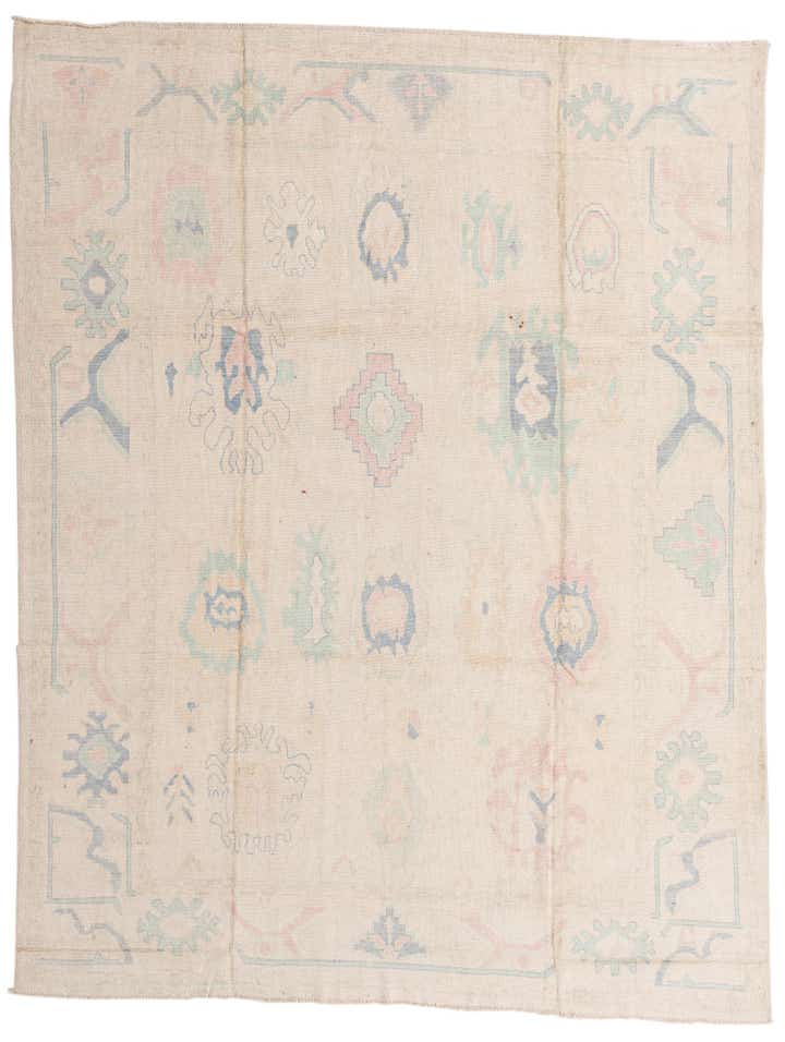 8' 10 x 11' 5 Hand Knotted Oushak Wool Rug
