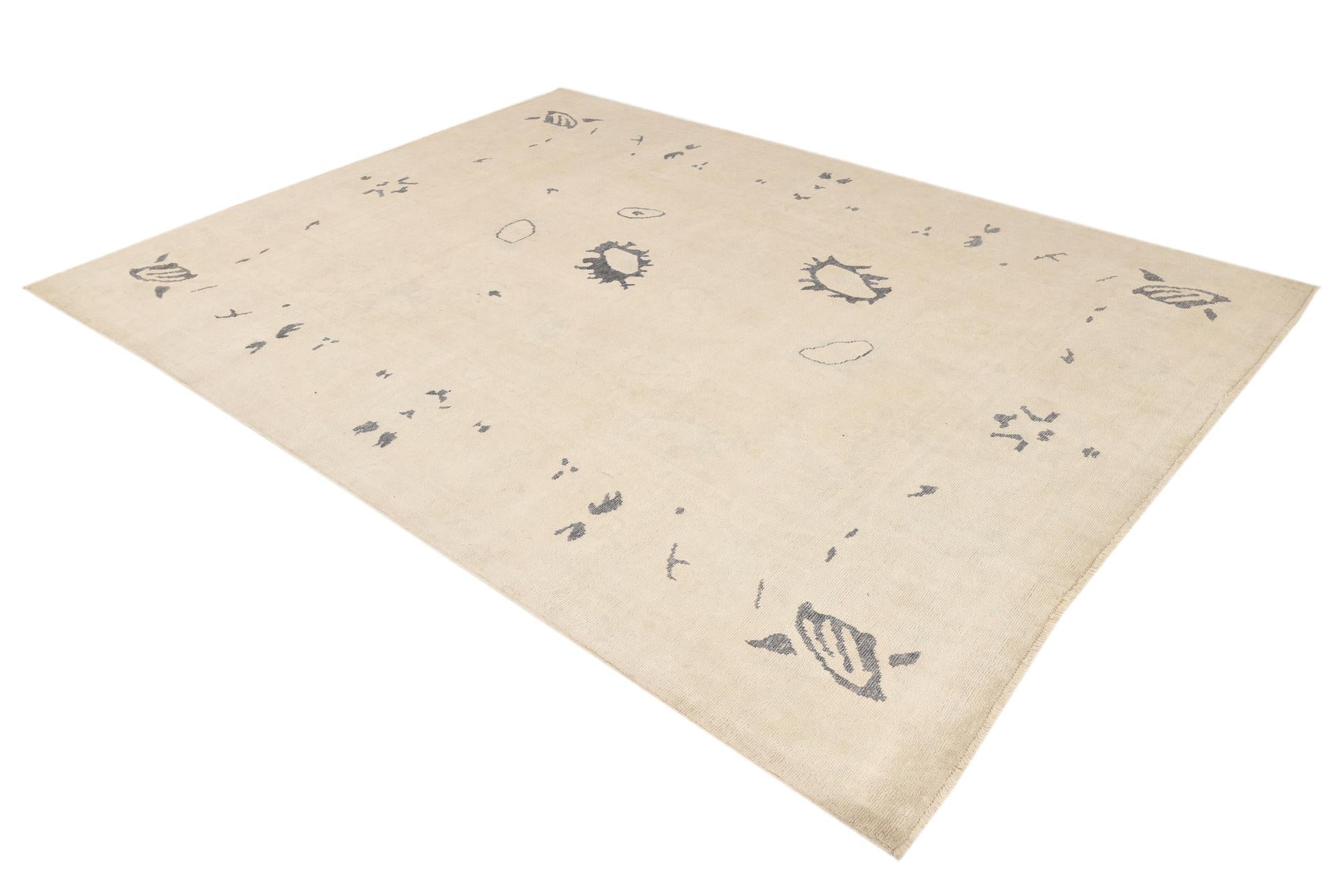 9' x 12' Hand Knotted Oushak Wool Rug