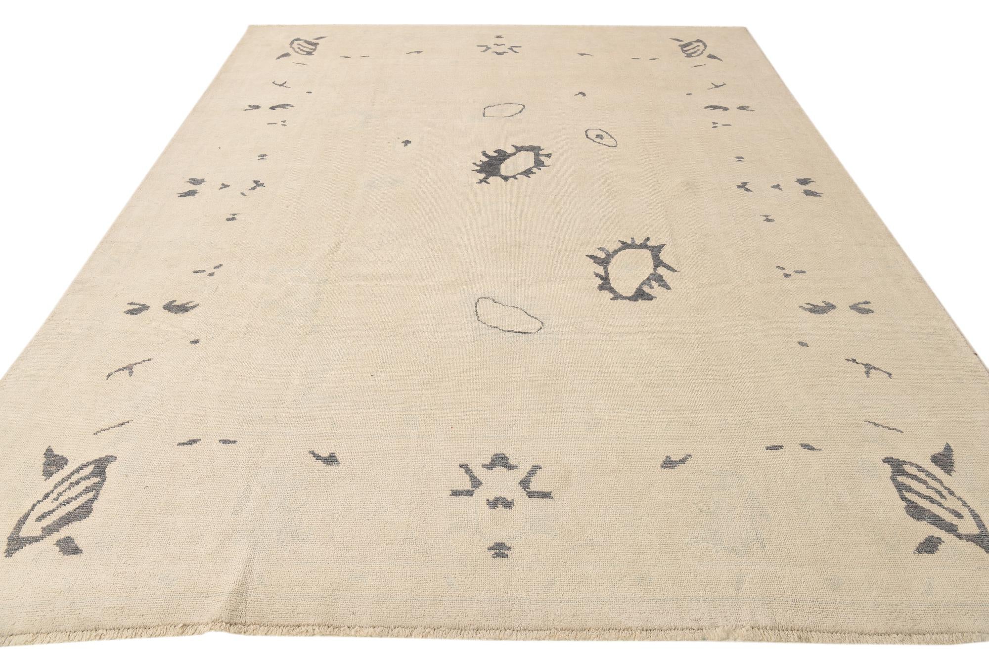 9' x 12' Hand Knotted Oushak Wool Rug